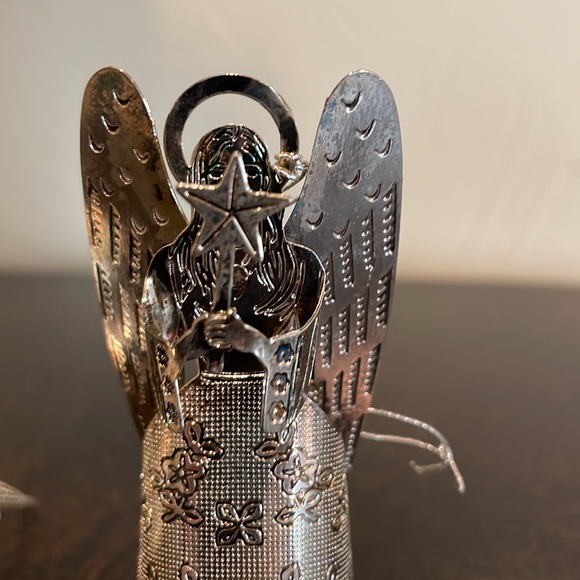 Set of 4 Vintage Silver Plated Angel Ornaments - Picture 10 of 12